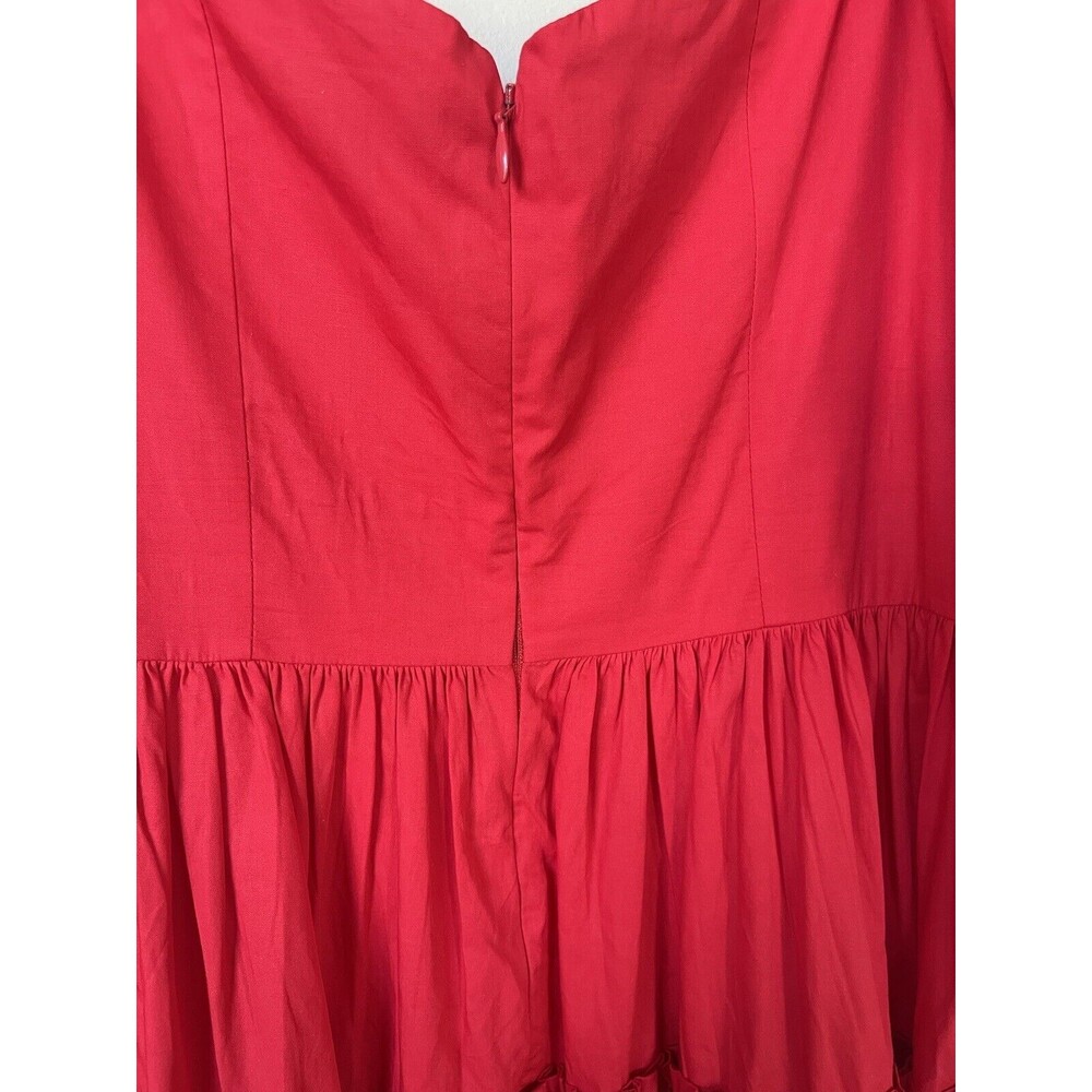 Anthropologie ATSU Dress Women 6 Red Off-The-Shoulder Preppy Poplin Sundress NWT - Picture 10 of 16